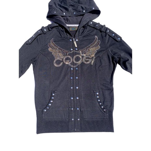 Coogi Women's Hoodie Black Stud Medium Authentic - Picture 4 of 9